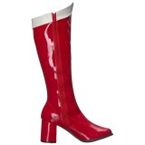 Rouge Verni 7,5 cm Funtasma GOGO-306 Bottes Femmes