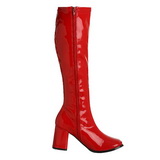 Rouge Verni 7,5 cm GOGO-300 Bottes Femmes pour Hommes