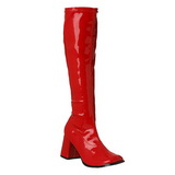 Rouge Verni 7,5 cm GOGO-300 Bottes Femmes pour Hommes