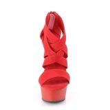 Rouge bande lastique 15 cm DELIGHT-669 chaussures pleaser  talon femme