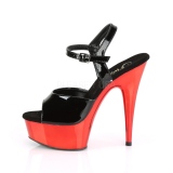 Rouge chrome plateforme 15 cm DELIGHT-609 talons hauts pleaser