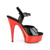 Rouge chrome plateforme 15 cm DELIGHT-609 talons hauts pleaser