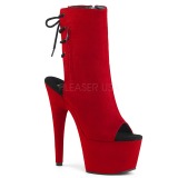 Rouge faux suede 18 cm ADORE-1018FS bottines de pole dance