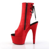 Rouge faux suede 18 cm ADORE-1018FS bottines de pole dance