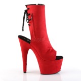 Rouge faux suede 18 cm ADORE-1018FS bottines de pole dance