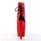 Rouge faux suede 18 cm ADORE-1018FS bottines de pole dance