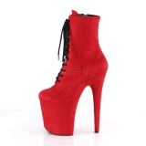 Rouge faux suede 20 cm FLAMINGO-1020FS bottines de pole dance