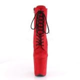 Rouge faux suede 20 cm FLAMINGO-1020FS bottines de pole dance