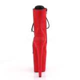 Rouge faux suede 20 cm FLAMINGO-1020FS bottines de pole dance