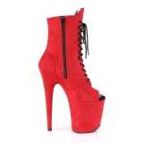 Rouge faux suede 20 cm FLAMINGO-1021FS bottines de pole dance