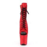 Rouge faux suede 20 cm FLAMINGO-1021FS bottines de pole dance