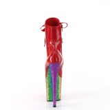 Rouge glitter 20 cm FLAMINGO-1020HG exotic bottines de striptease