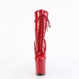 Rouge glitter 20 cm pleaser bottines talons hauts femme