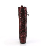 Rouge motif serpent 18 cm 1040SPF exotic bottines de pole dance