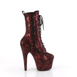 Rouge motif serpent 18 cm 1040SPF exotic bottines de pole dance