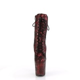 Rouge motif serpent 20 cm 1040SPF exotic bottines de pole dance