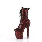 Rouge motif serpent 20 cm 1040SPF exotic bottines de pole dance