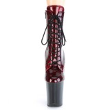 Rouge motif serpent 20 cm FLAMINGO-1020SP exotic bottines de pole dance