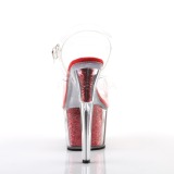 Rouge paillettes 18 cm Pleaser ADORE-708G chaussure à talons de pole dance