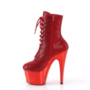 Rouge pierre strass 18 cm ADORE-1020CHRS bottines talons hauts pleaser