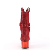 Rouge pierre strass 18 cm ADORE-1029CHRS bottines western cowboy pleaser