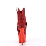 Rouge pierre strass 18 cm ADORE-1029CHRS bottines western cowboy pleaser