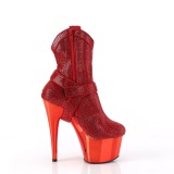 Rouge pierre strass 18 cm ADORE-1029CHRS bottines western cowboy pleaser