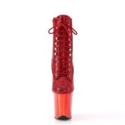 Rouge pierre strass 20 cm FLAMINGO-1020CHRS bottines talons hauts pleaser