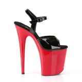 Rouge plateforme 20 cm FLAMINGO-809 talons hauts pleaser