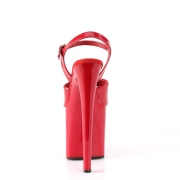 Rouge sandales plateforme 20 cm NAUGHTY-809 sandales talons hauts pleaser