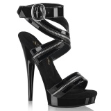 Sandales vernis noir 15 cm SULTRY-619 sandales talons hauts