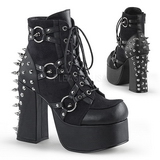 Similicuir 11,5 cm DemoniaCult CHARADE-100 bottines gothique avec rivets