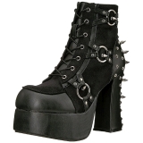 Similicuir 11,5 cm DemoniaCult CHARADE-100 bottines gothique avec rivets