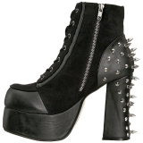 Similicuir 11,5 cm DemoniaCult CHARADE-100 bottines gothique avec rivets