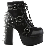 Similicuir 11,5 cm DemoniaCult CHARADE-100 bottines gothique avec rivets