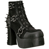 Similicuir 11,5 cm DemoniaCult CHARADE-100 bottines gothique avec rivets