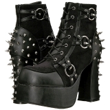 Similicuir 11,5 cm DemoniaCult CHARADE-100 bottines gothique avec rivets