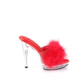 Similicuir 12,5 cm GLORY-501F-8 mule  talon hauts plume rouge