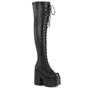 Similicuir 13 cm CAMEL-300 bottes cuissardes  lacets