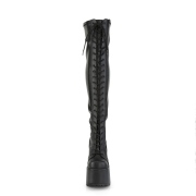 Similicuir 13 cm CAMEL-300 bottes cuissardes  lacets