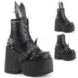 Similicuir 13 cm DEMONIA CAMEL-202 bottines gothique avec rivets
