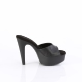 Similicuir 13 cm MARTINI-501 mule  talon hauts noirs