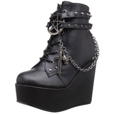 Similicuir 13 cm POISON-101 bottines compenses lolita gothique