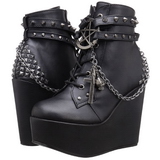 Similicuir 13 cm POISON-101 bottines compenses lolita gothique