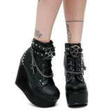 Similicuir 13 cm POISON-101 bottines compenses lolita gothique