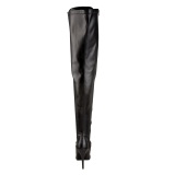 Similicuir 13 cm SEDUCE-3024 bottes cuissardes  lacets noirs