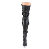 Similicuir 13 cm SEDUCE-3028 bottes cuissardes  lacets noirs