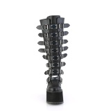 Similicuir 14 cm demonia bottes mollets larges et cuisses rondes lastiques