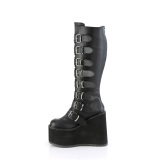 Similicuir 14 cm demonia bottes mollets larges et cuisses rondes lastiques