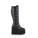 Similicuir 14 cm demonia bottes mollets larges et cuisses rondes lastiques